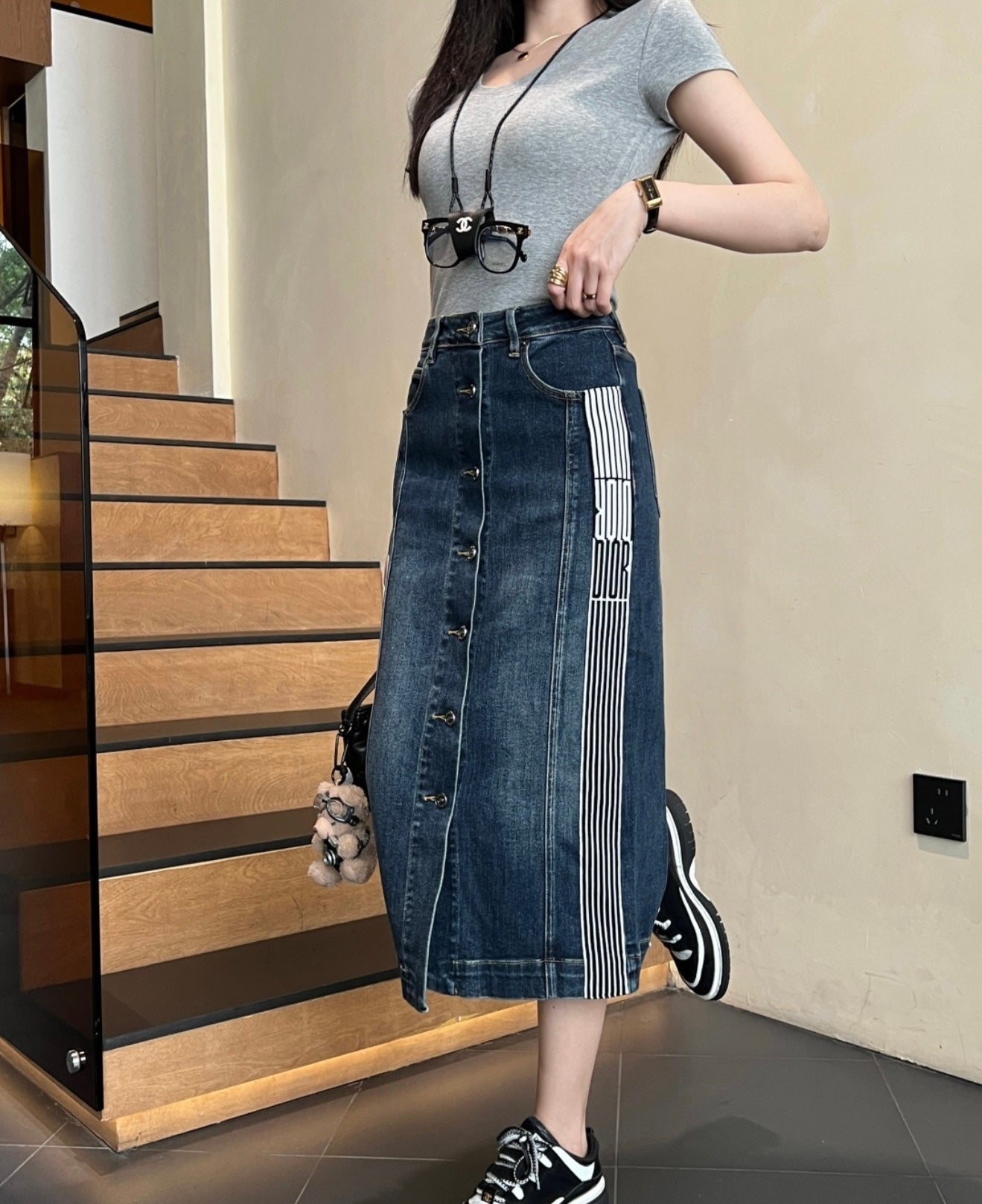 Dior Inspired Denim Skirt