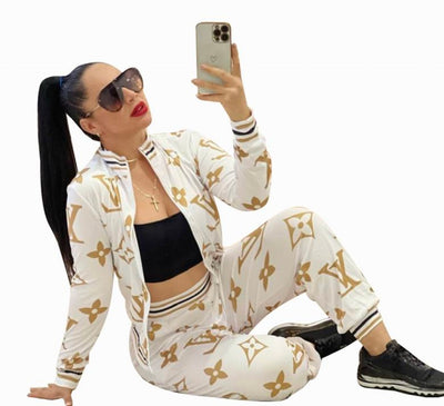 Luxe Louis Vuitton Monogram inspired Tracksuit Collection