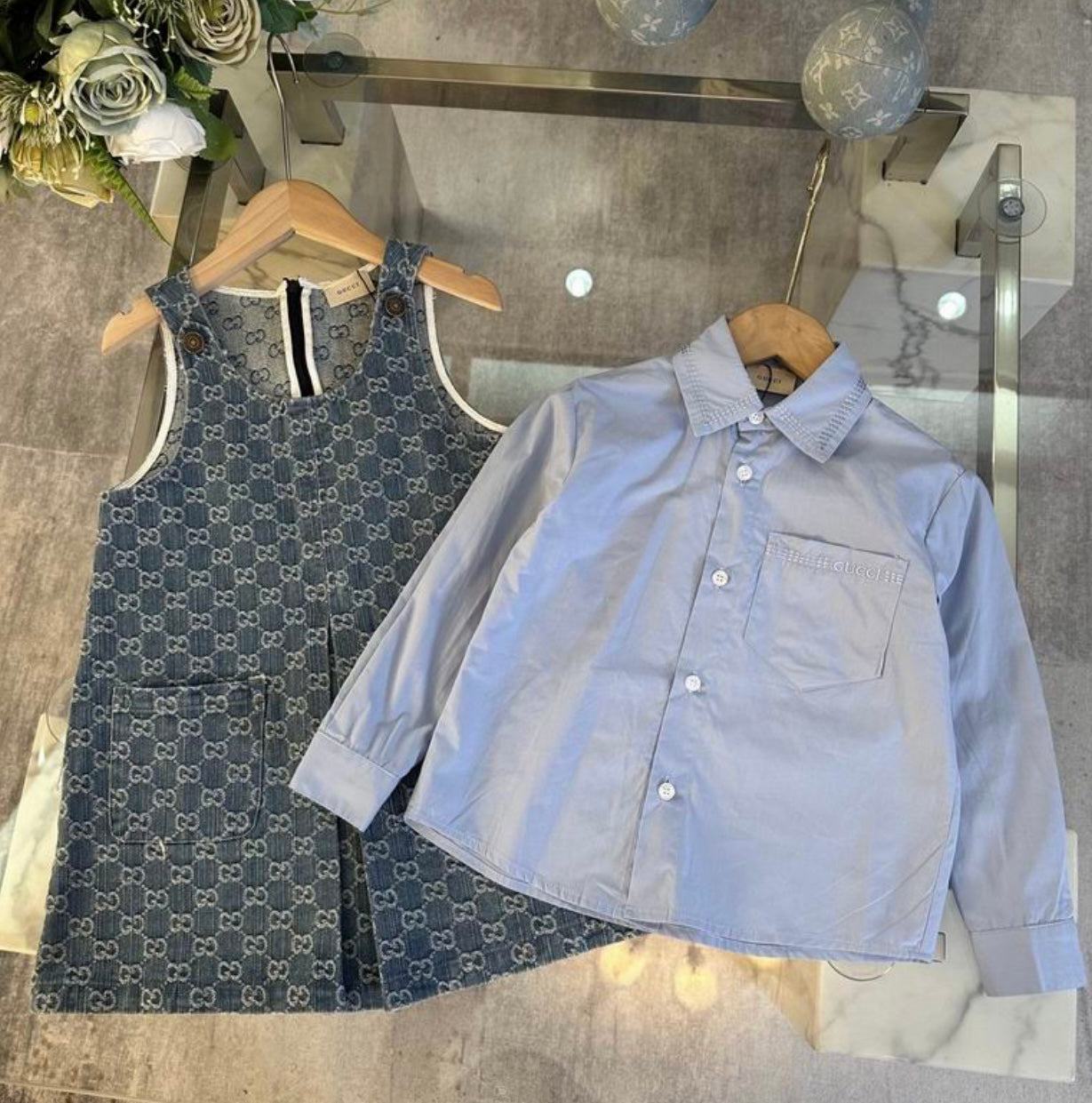 Girls Designer Inspired Blouse and Dress Set