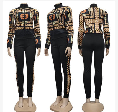 Luxe Chain Reaction: Chanel inspired Gold Chain Tracksuit