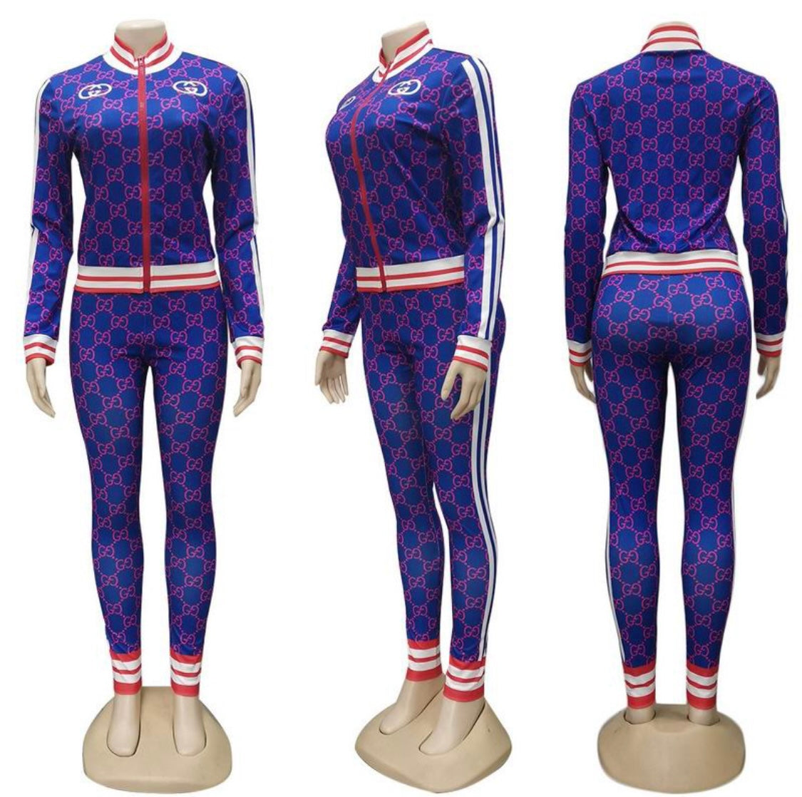 “Gucci inspired Royal Blue Tracksuit – Classic Meets Contemporary”