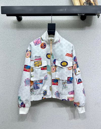 Women’s Designer Inspired Silk All over Print Jacket