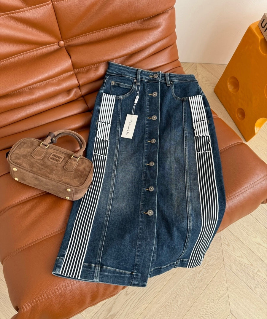 Dior Inspired Denim Skirt