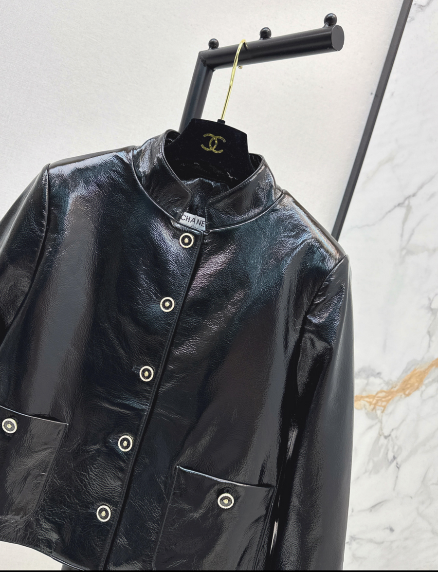 Chanel Inspired Genuine Leather Jacket