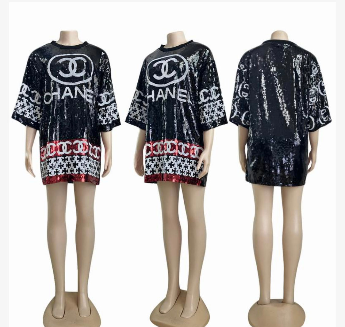 Glam in Every Detail: Chanel inspired Sequin Oversized Tee