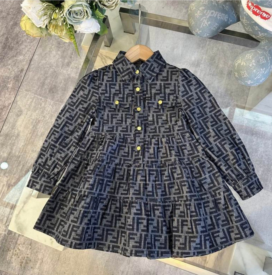Girls Designer Inspired Long Sleeve Dress