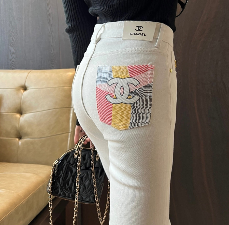 Women’s Designer Inspired Pants With Multicolored Pocket