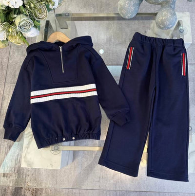 Boys Designer Inspired Quarter Zip Hoodie Set
