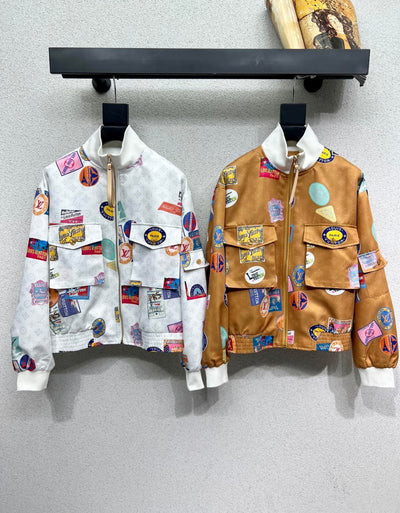 Women’s Designer Inspired Silk All over Print Jacket