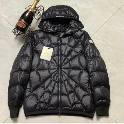Men’s Spider Web Design Designer Inspired Puffer Coat