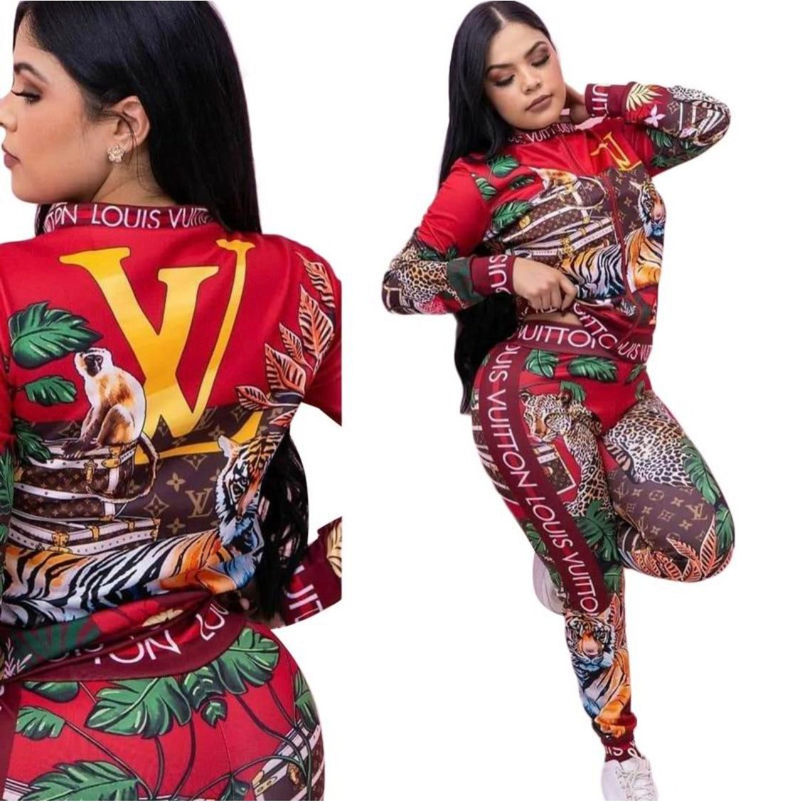Wild Elegance Louis Vuitton inspired Tracksuit - Unleash Your Inner Fierceness