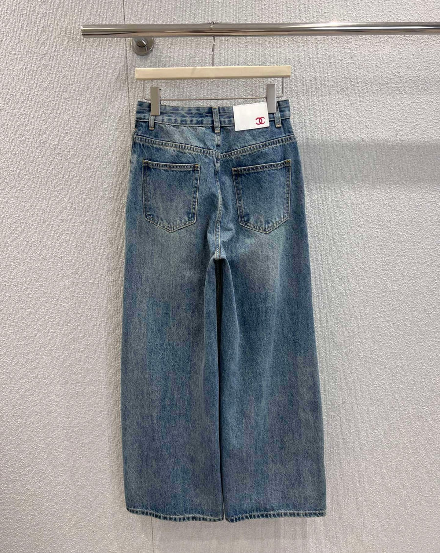 Women’s Designer Inspired Wide Leg Denim Jeans