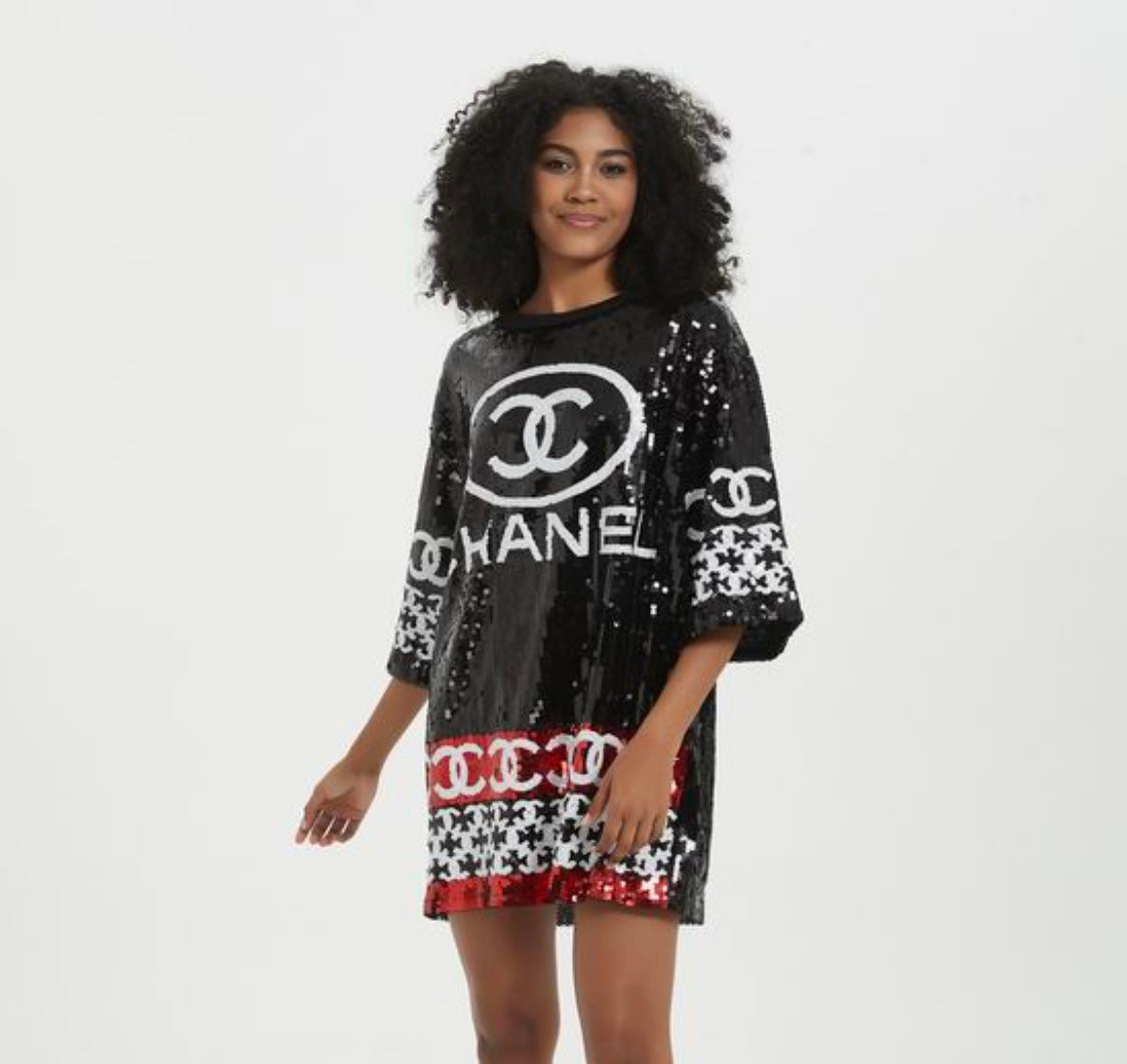 Glam in Every Detail: Chanel inspired Sequin Oversized Tee