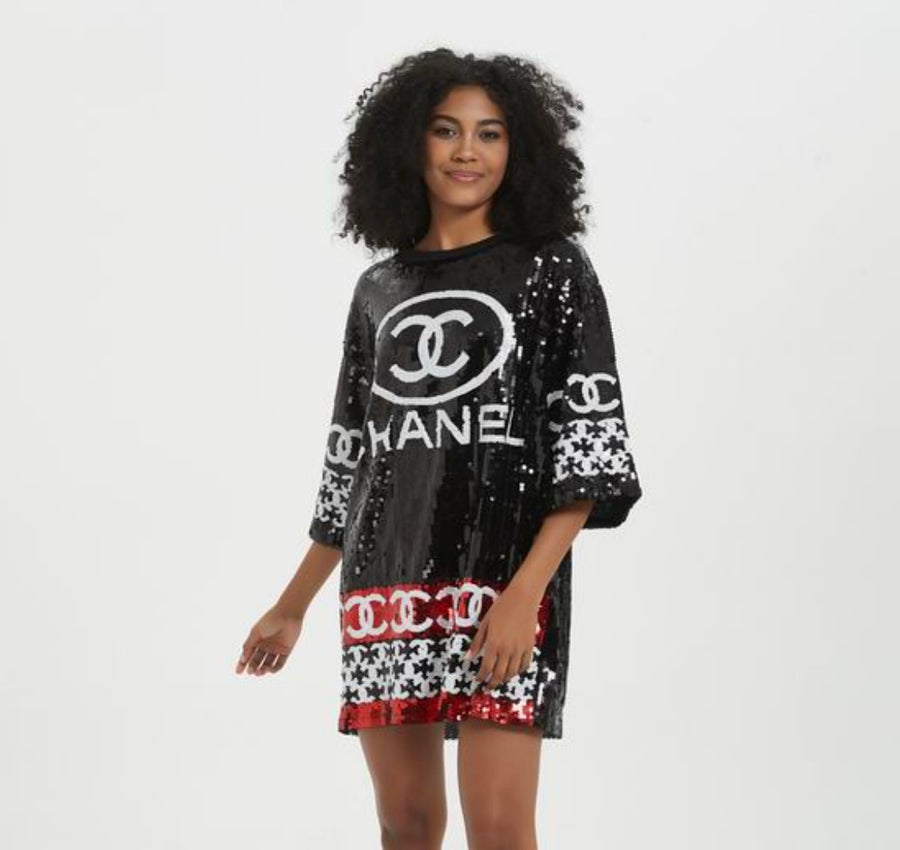Glam in Every Detail: Chanel inspired Sequin Oversized Tee