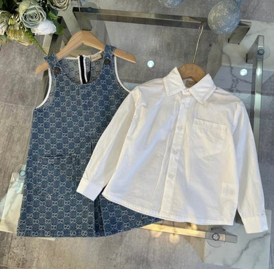 Girls Designer Inspired Blouse and Dress Set