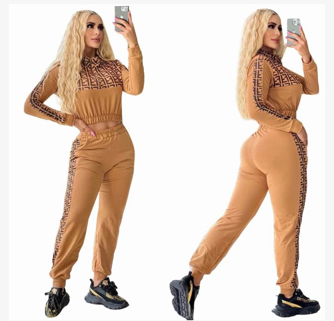 Elevate Your Street Style: Fendi inspired Monogrammed Black Tracksuit