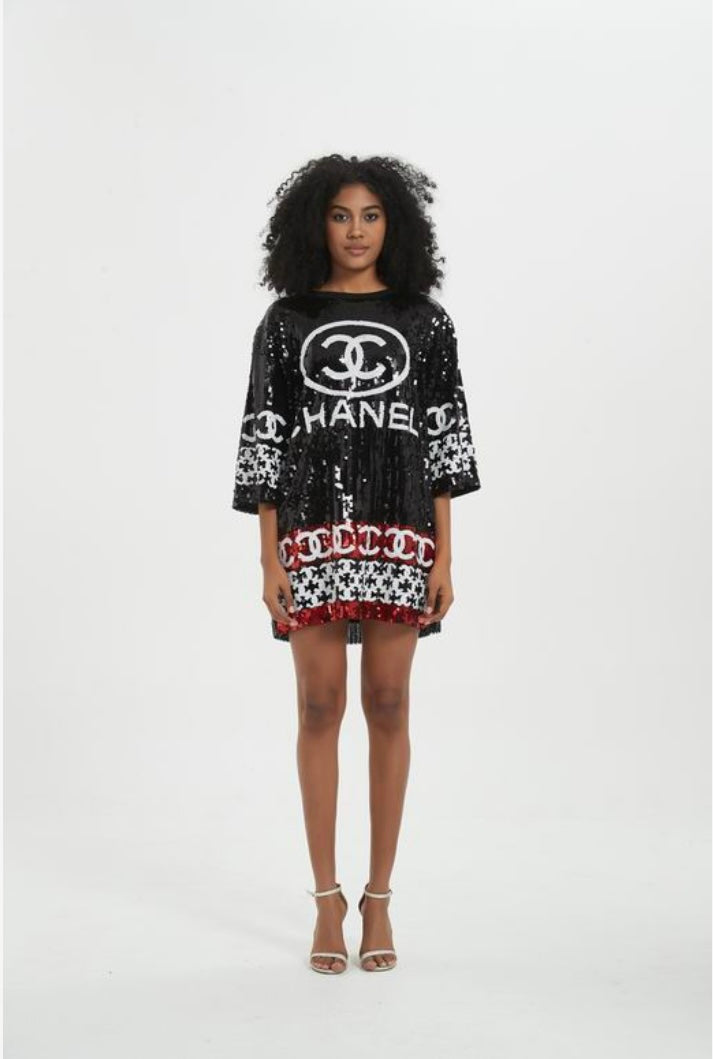 Glam in Every Detail: Chanel inspired Sequin Oversized Tee