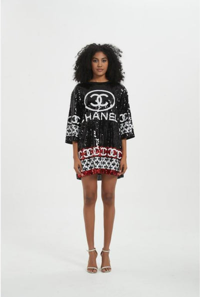 Glam in Every Detail: Chanel inspired Sequin Oversized Tee