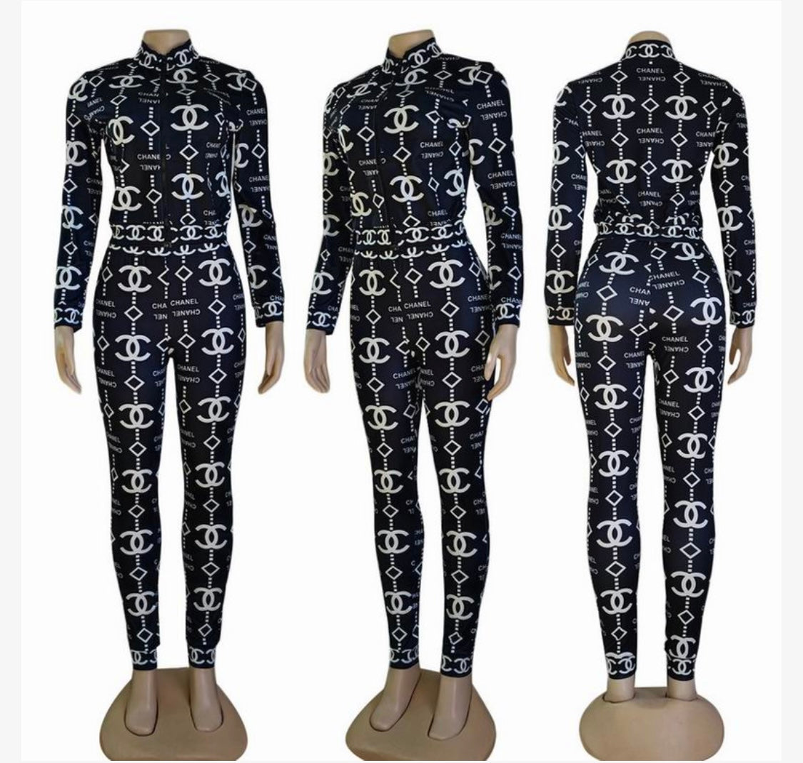 Bold Elegance Chanel inspired Monogram Tracksuit