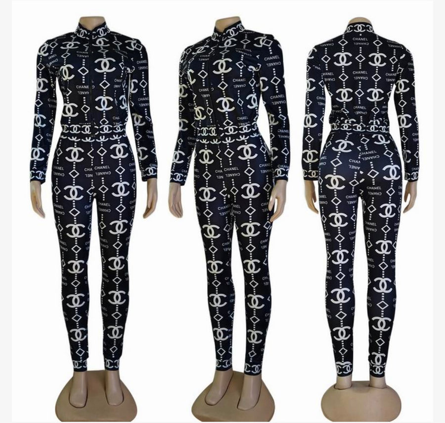 Bold Elegance Chanel inspired Monogram Tracksuit