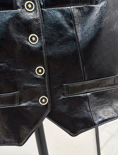 Chanel Inspired Genuine Leather Vest