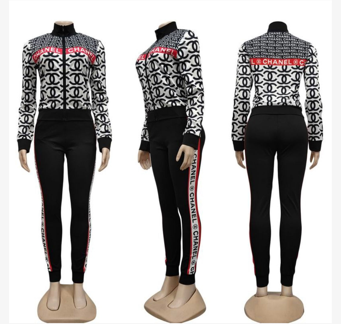 Bold Luxury: Chanel inspired Monogram Tracksuit