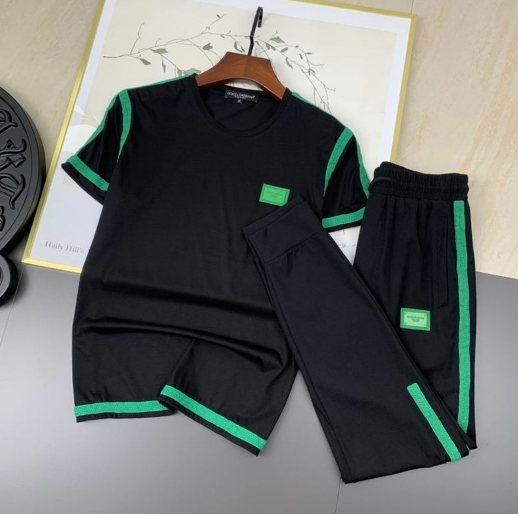 Sleek Sophistication: D&G inspired Contrast Trim Tracksuit Set