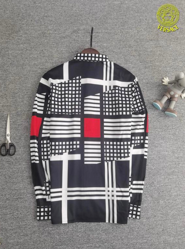 Versace inspired Medusa Graphic Silk Shirt