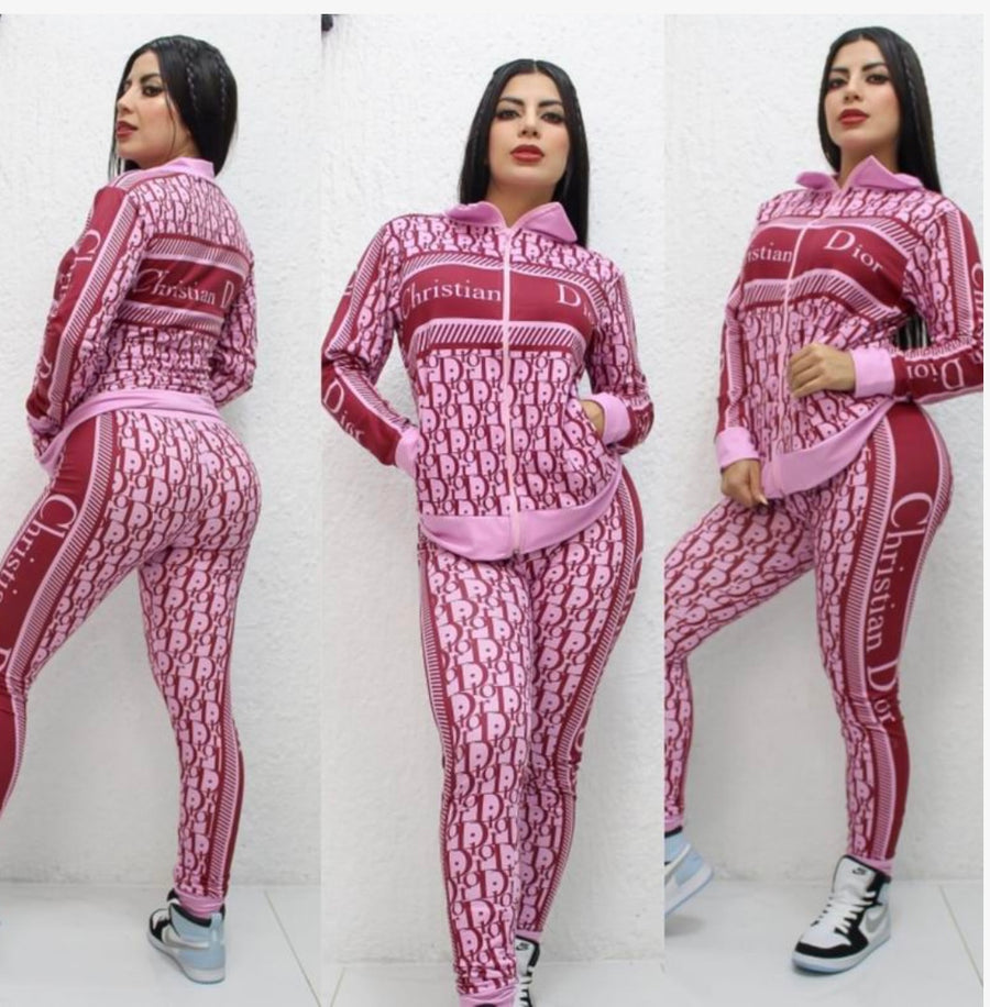 Chic Elegance: Christian Dior inspired Monogram Tracksuit Collection