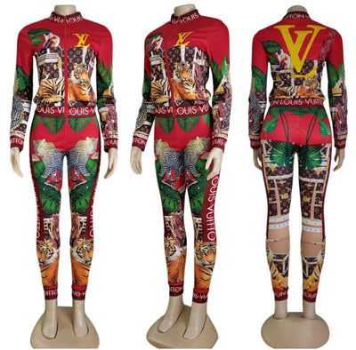Wild Elegance Louis Vuitton inspired Tracksuit - Unleash Your Inner Fierceness