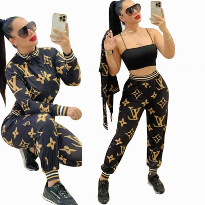 Luxe Louis Vuitton Monogram inspired Tracksuit Collection