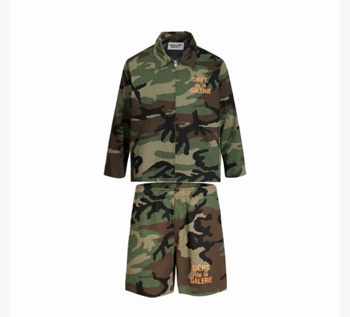 Gallery Dept. inspired Camo Print Zip-Up Set