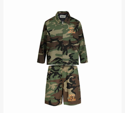 Gallery Dept. inspired Camo Print Zip-Up Set