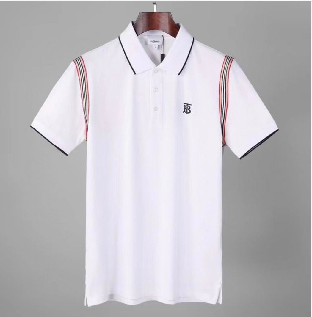 Timeless Elegance: Burberry inspired Striped Sleeve Polos