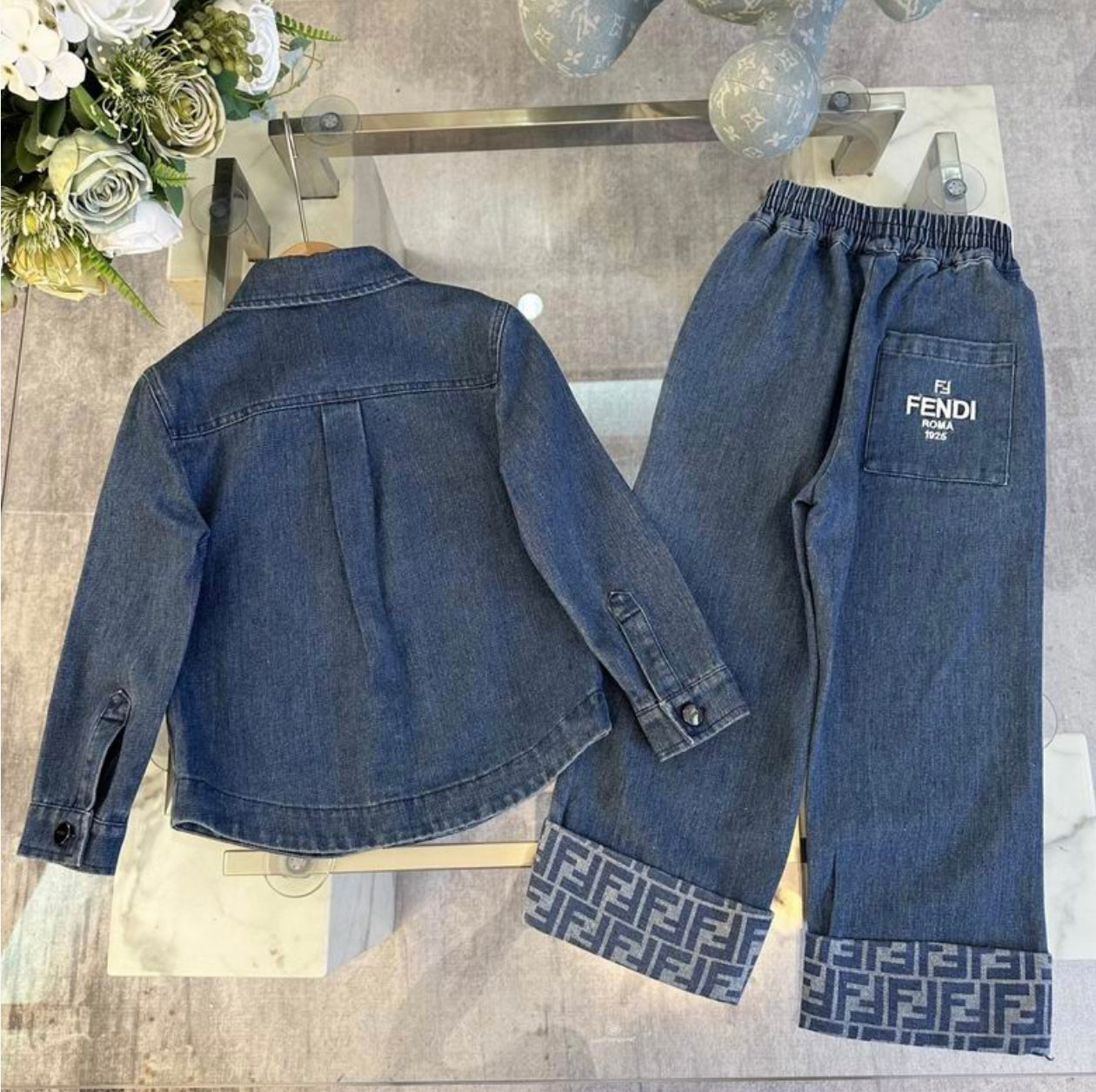 Girls Designer Inspired Blouse and Pants Set