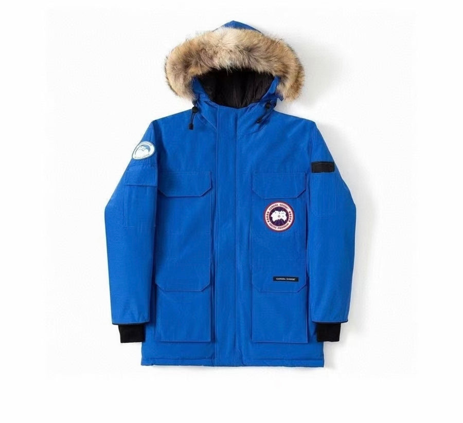 Designer Inspired Heavy Duty Coat with Faux Fur Trim Hood