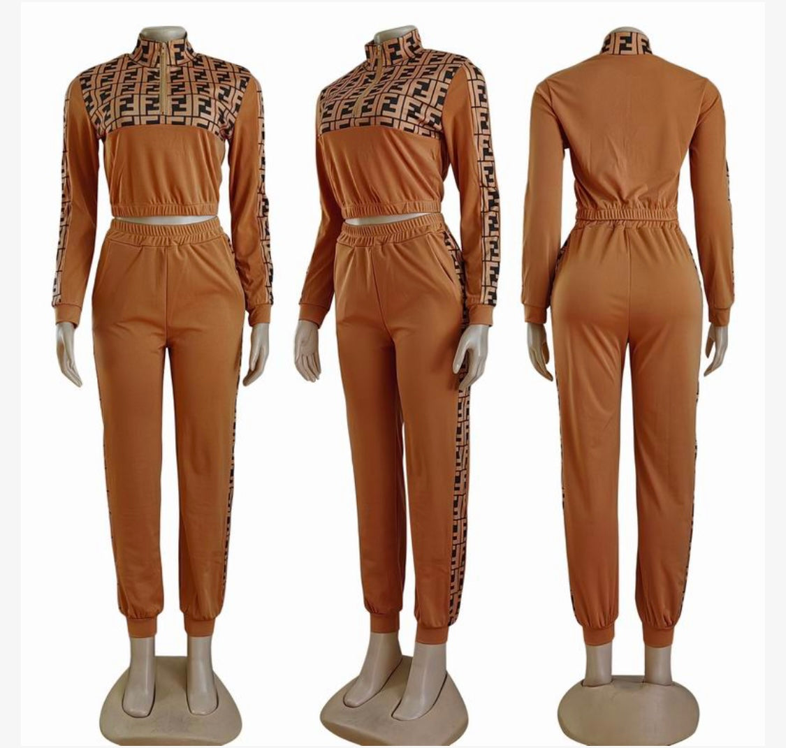 Elevate Your Street Style: Fendi inspired Monogrammed Black Tracksuit