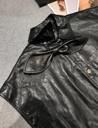 Women’s Designer Inspired Faux Leather Top