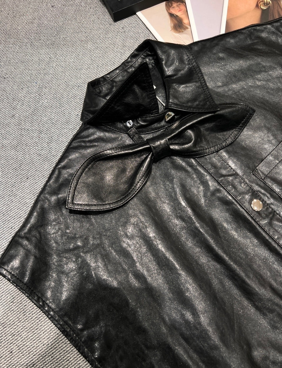 Women’s Designer Inspired Faux Leather Top