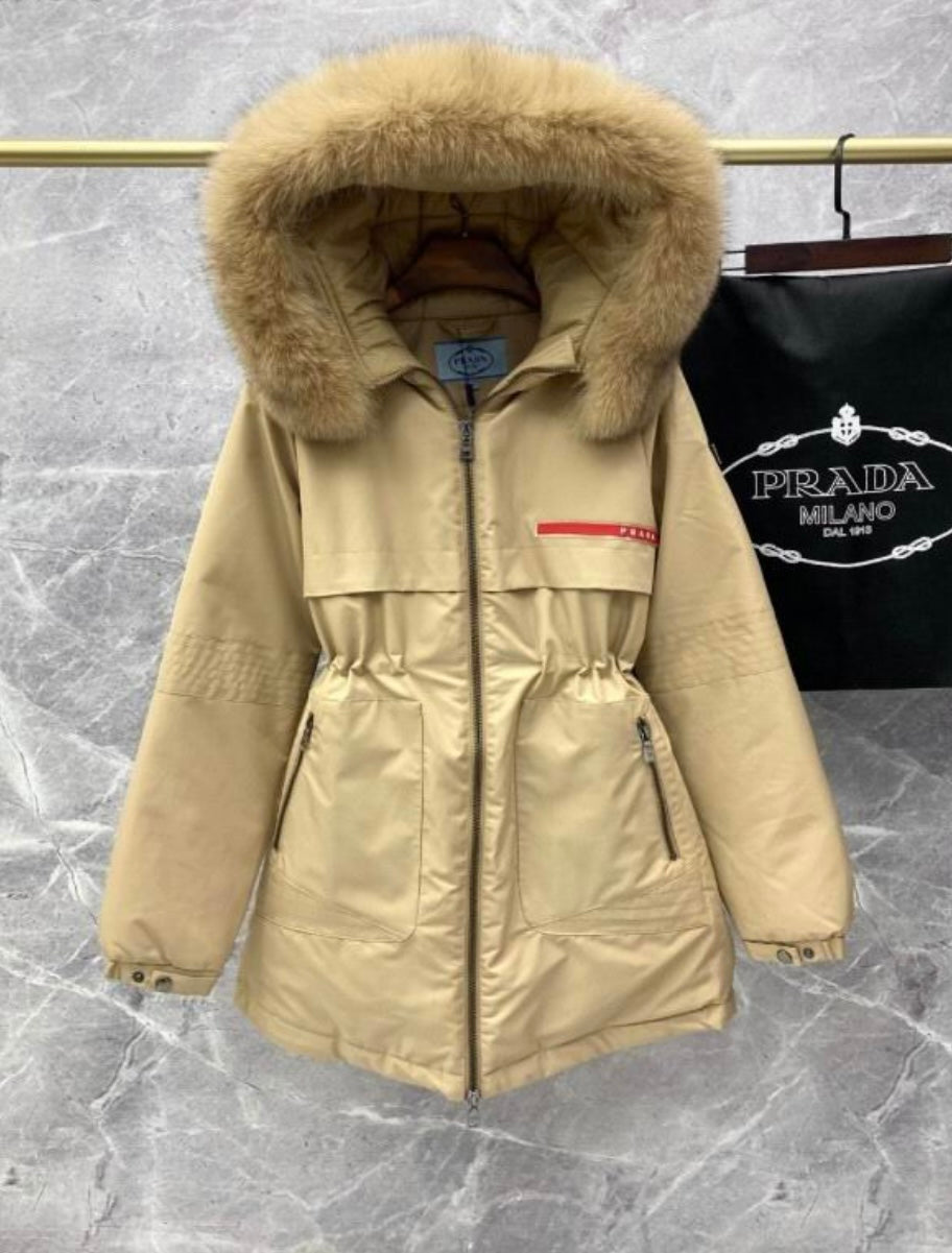 Women’s Faux Fur Hood Trimmed Designer Inspired Quarter Length Coat