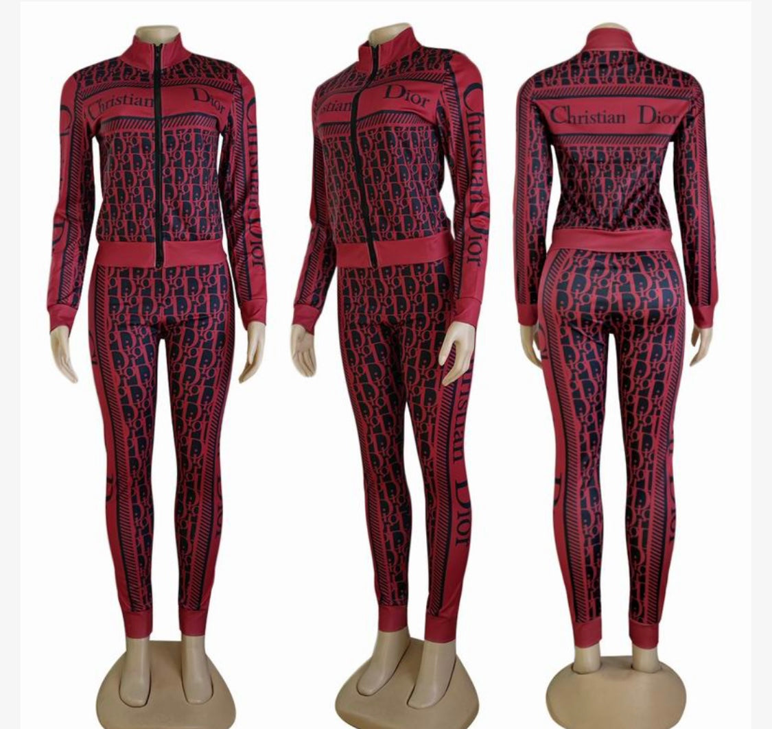 Chic Elegance: Christian Dior inspired Monogram Tracksuit Collection