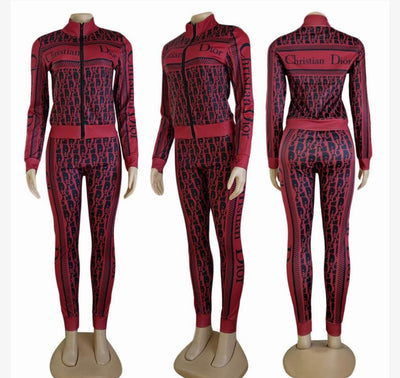 Chic Elegance: Christian Dior inspired Monogram Tracksuit Collection