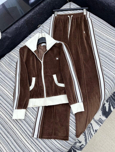 Celine Inspired Velour Tracksuit