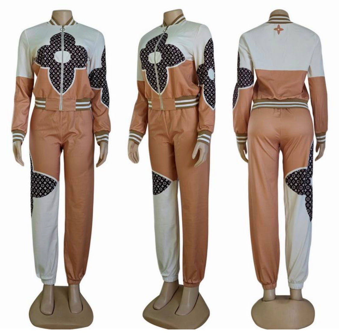 Luxe Louis Vuitton Monogram inspired Tracksuit