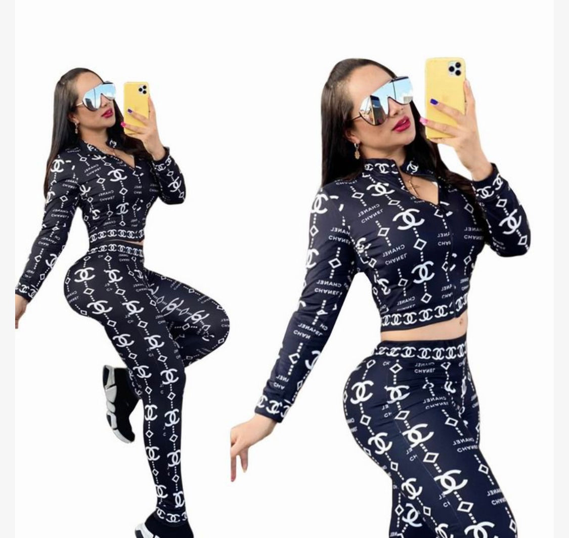 Bold Elegance Chanel inspired Monogram Tracksuit