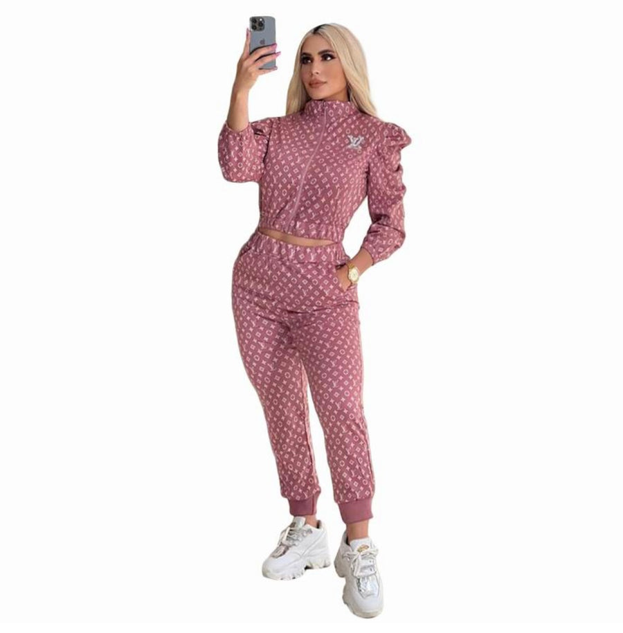 Chic Comfort: Louis Vuitton inspired Monogram Two-Piece Set