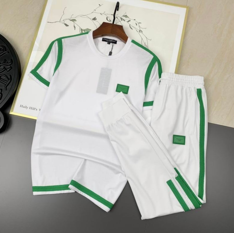 Sleek Sophistication: D&G inspired Contrast Trim Tracksuit Set