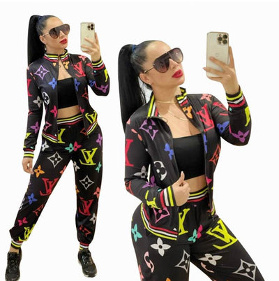 Luxe Louis Vuitton Monogram inspired Tracksuit Collection