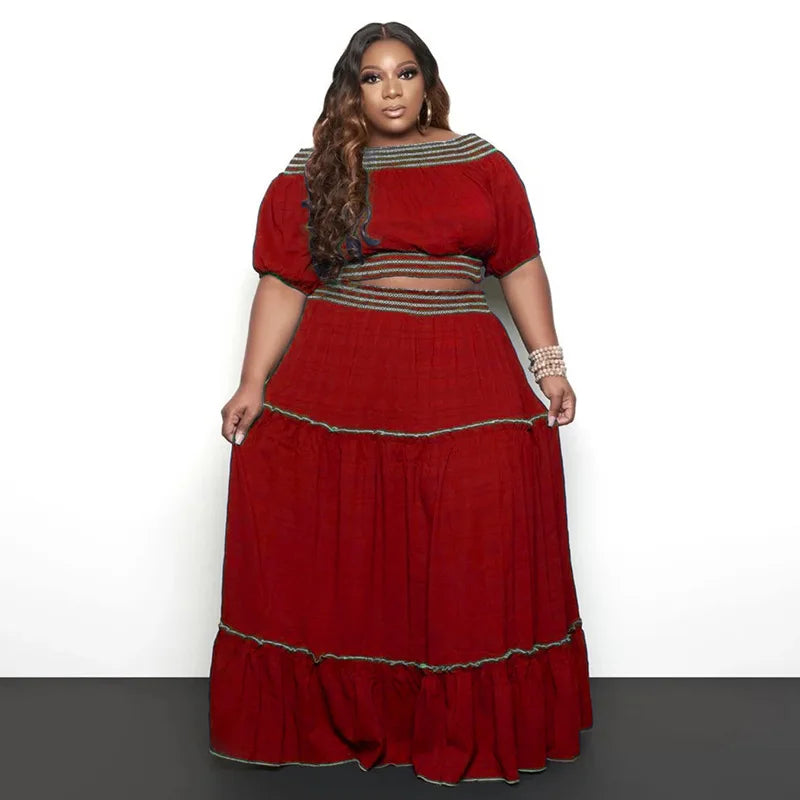 Limited Edition: Plus Size Two Piece Maxi Set - Exclusive Drop Flex Set Set
