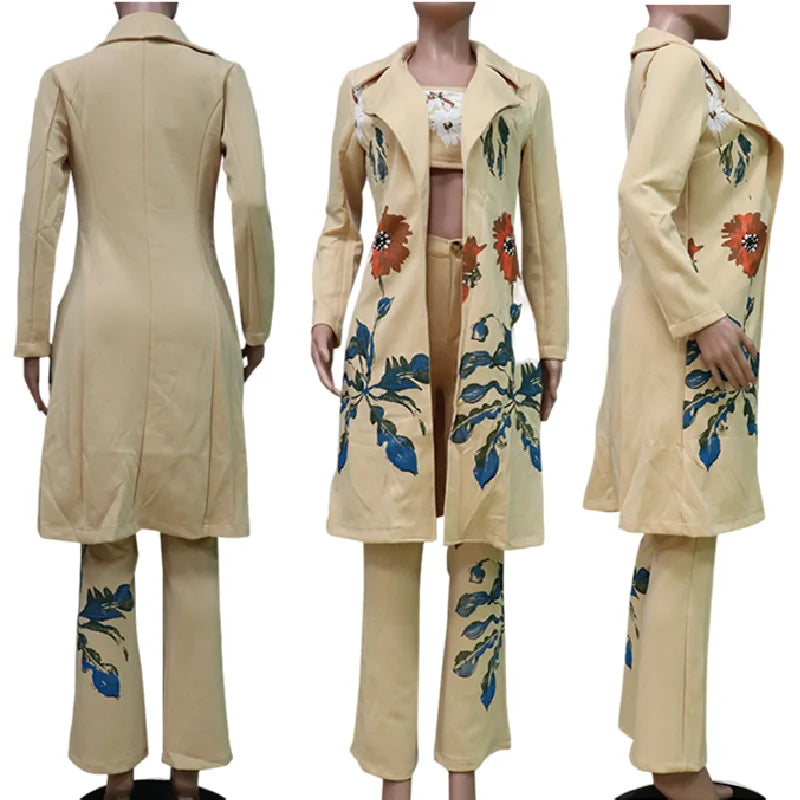 Fresh Drop: Autumn Coat Long Three Piece Set - Exclusive Drop Statement Fit Set